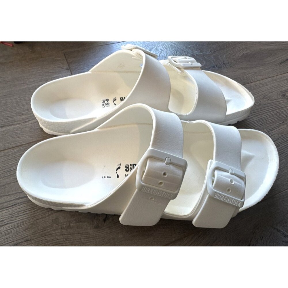 Birkenstock Arizona EVA White Sandals Womens 8 US 39 EU Slip On Comfort with Box - Picture 9 of 12